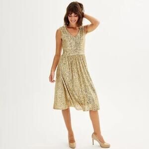 Draper James RSVP Gold Sequin Sleeveless Dress NWT Size 2 NWT Party Holiday